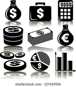 Set business money of icons