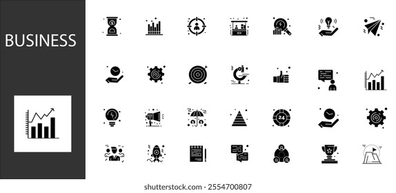 Set of Business, money icons. Thin outline icons pack. illustration	