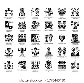 Set of business motivation thin line and pixel perfect icons for any web and app project. 