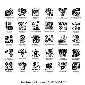 Set of Business Motivation thin line and pixel perfect icons for any web and app project. 