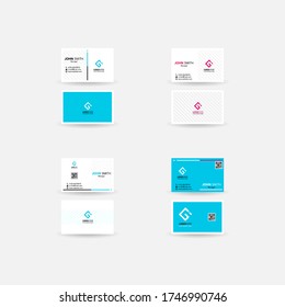 set business name card fun color elegant design promotion company identity business corporate