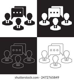 Set of business network icon. Work networking symbol, social networks, people and diagram. Communication friends partners signs, business network, consisting of multiple users. vector illustration. 