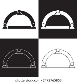 Set of business network icon. Work networking symbol, social networks, people and diagram. Communication friends partners signs, business network, consisting of multiple users. vector illustration. 
