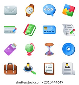 Set of Business and Office in Flat Icons

