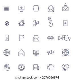 set of business office icon symbol logo design vector