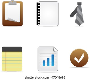 Set of business office items. Vector illustration.