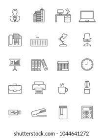 Set of Business and Office Related line Icons
