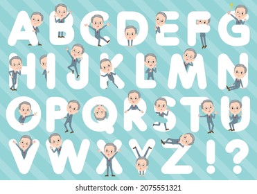 A set of business old man designed with alphabet.It's vector art so easy to edit.
