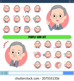 Eine Reihe von geschäftlichen alten Mann mit verschiedenen Emotionen In Symbol-Format. Es ist Vektorkunst so einfach zu bearbeiten.