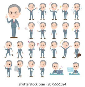 A set of business old man with who express various emotions.It's vector art so easy to edit.