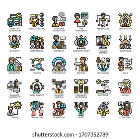 Set of business optimization thin line and pixel perfect icons for any web and app project. 