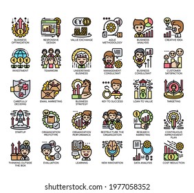 Set of Business Optimization thin line and pixel perfect icons for any web and app project. 