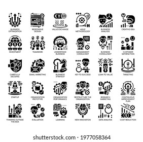 Set of Business Optimization thin line and pixel perfect icons for any web and app project. 