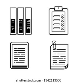Set of Business paperwork document report files vector flat icon workplace in office and earth world flat. illustration isolated for graphic business paper sheet and information concept