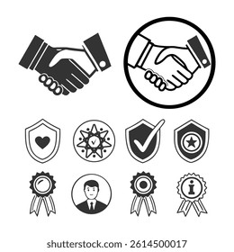 Set of Business Partnership and Trust Icons