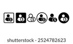 set of business people avatar with dollar sign icon symbol vector design black white color illustration isolated