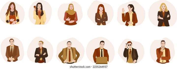 set of business People Avatar Vector