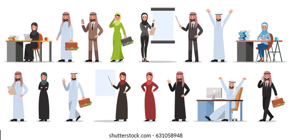 set of business people character poses