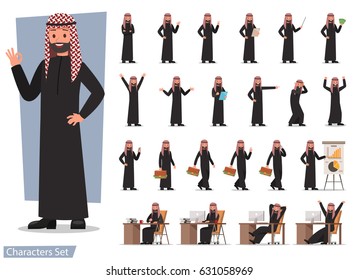 set of business people character poses