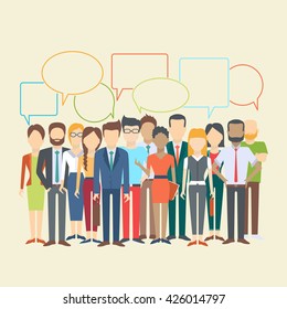 Set of business people, collection of diverse characters in flat cartoon style, vector illustration