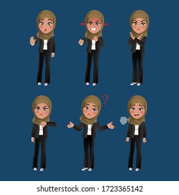 Set of business people with different poses