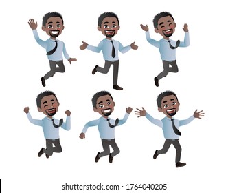 Set of business people with different poses