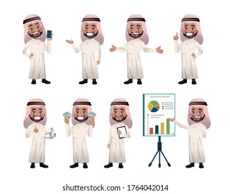 Set of business people with different poses