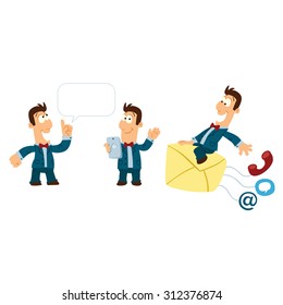 set of business people in different poses