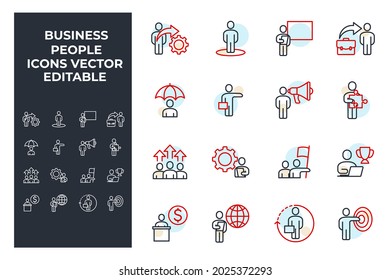 set of Business People elements symbol template for graphic and web design collection logo vector illustration