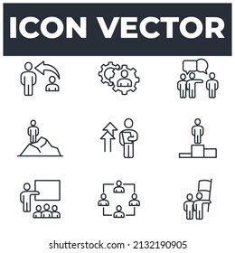 conjunto de plantillas de símbolos de elementos de personas de negocios para ilustración de logotipo de colección de diseño gráfico y web