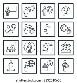 conjunto de plantillas de símbolos de elementos de personas de negocios para ilustración de logotipo de colección de diseño gráfico y web