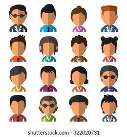 Set of business people featureless avatars