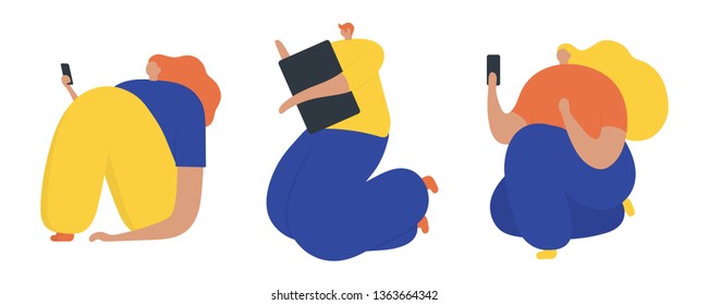 Set of business people flat icons. Flat style modern vector illustration.