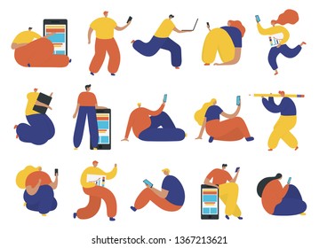 Set of business people flat icons. Flat style modern vector illustration.