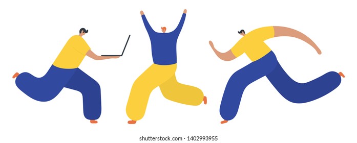 Set of business people flat icons. Flat style modern vector illustration.