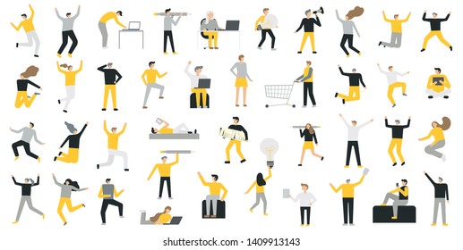 Set of business people flat icons. Flat style modern vector illustration.