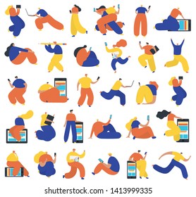 Set of business people flat icons. Flat style modern vector illustration.