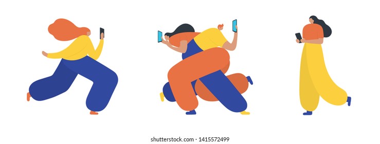 Set of business people flat icons. Flat style modern vector illustration.