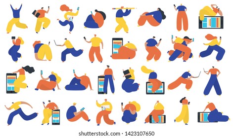 Set of business people flat icons. Flat style modern vector illustration.