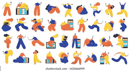 Set of business people flat icons. Flat style modern vector illustration.