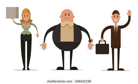 Set of Business people in a flat style, vector