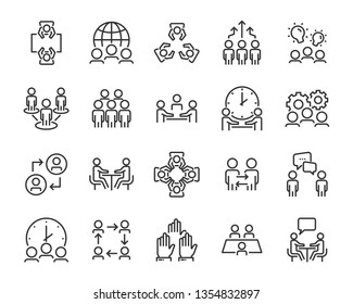 set of business people icons, such as meeting, team, structure, communication, member, group - Shutterstock ID 1354832897