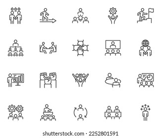 set of business people icons, teamwork, work, meeting, 