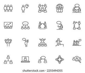 set of business people icons, teamwork, work, meeting, 