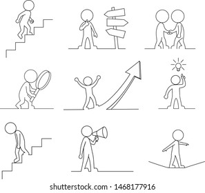 Set Stick Men Figures Business Purposes Stock Vector (Royalty Free ...