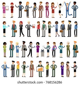 Set of business people, office workers. Vector illustration