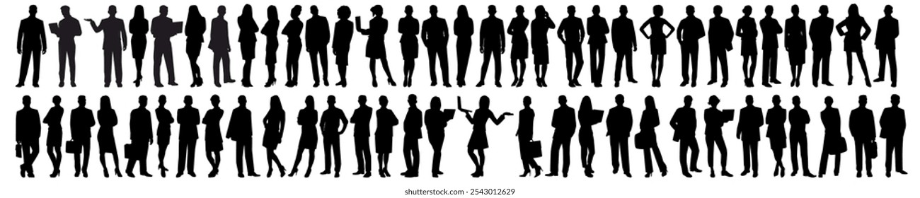 set of business people silhouette 