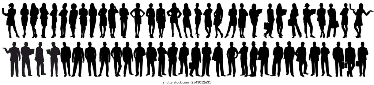 set of business people silhouette 