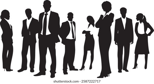 set of business people silhouette vector illustration Adobe Illustrator Artwork