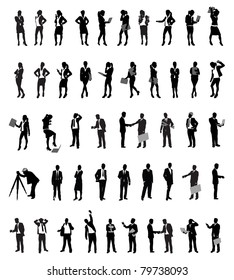 a set of business people silhouettes